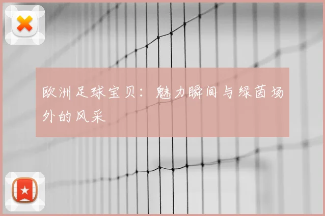 欧洲足球宝贝：魅力瞬间与绿茵场外的风采